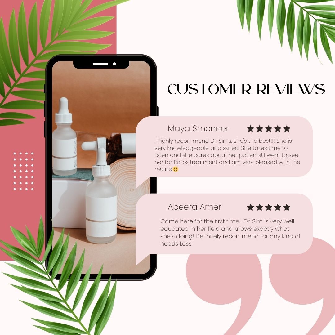 A cell phone with a picture of a bottle and a speech bubble that says customer reviews