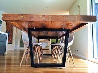 Wooden Table Stand – Melbourne, VIC - Swift Metal Fabrication
