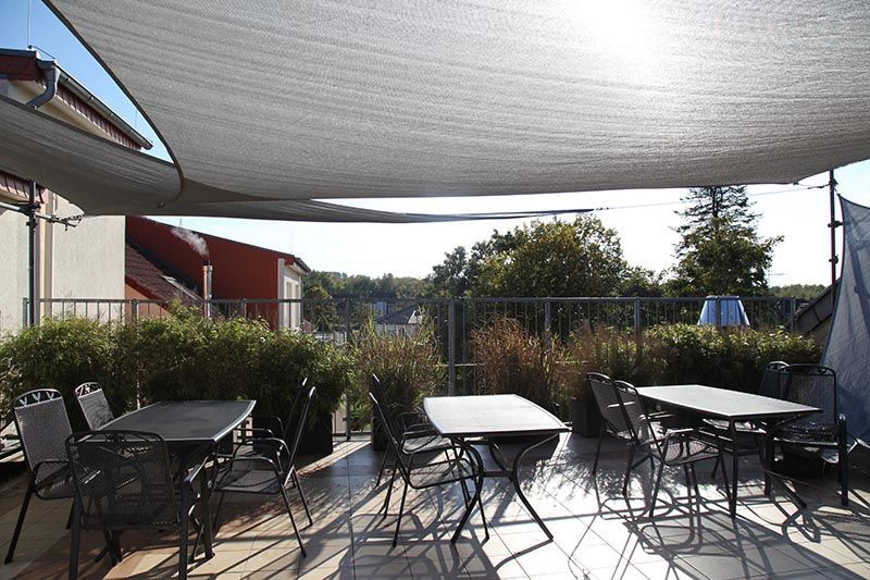 Altenheim, Seniorentreff am Buschkämpen in Oberhausen-Osterfeld, Dachterrasse