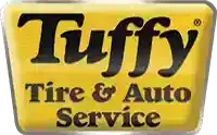 Logo for Tuffy Tire & Auto Service, black and yellow colors.
