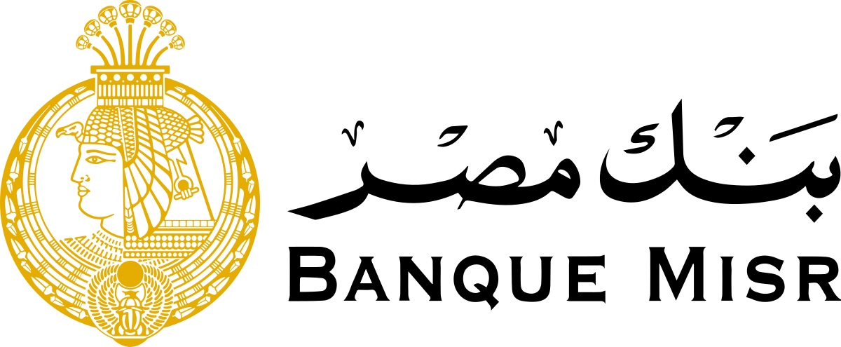 A logo for banque misr with arabic writing on it