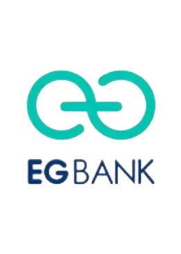 A logo for egbank is shown on a white background