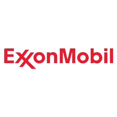 A red logo for exxonmobil on a white background