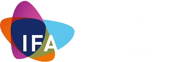 IFA logo: multi-colored abstract shapes with 