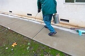 Man spraying pest control solution