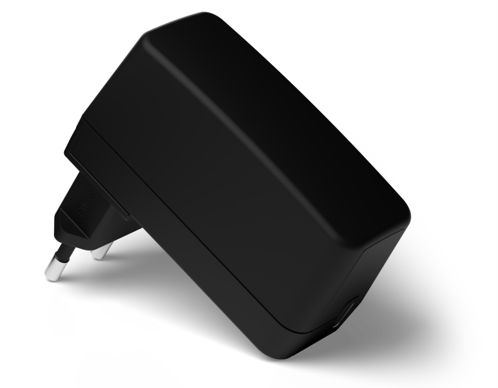 A black box with a plug attached to it