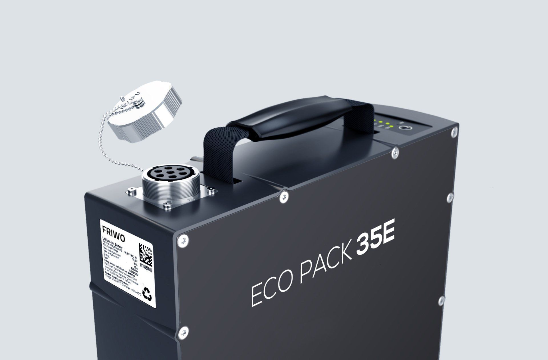 A battery pack with the word eco pack 35e on it