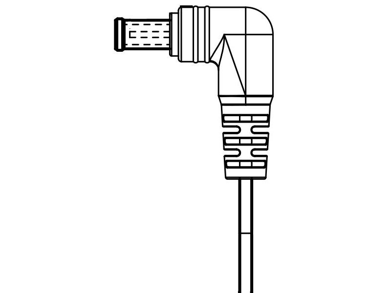 Right Angle DC Barrel Plug with Inner Pin