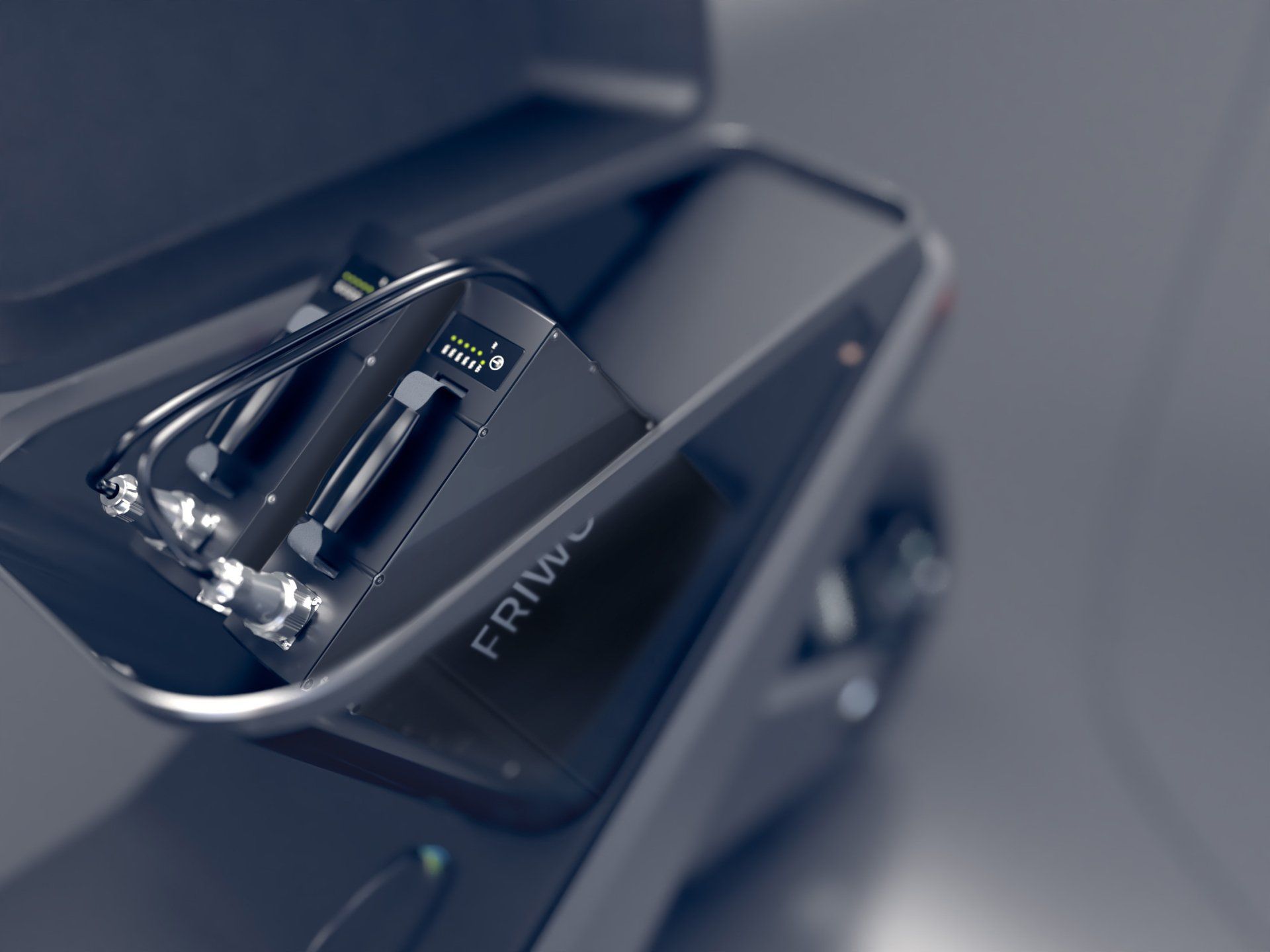 A close up of a batteries that says friwo on them