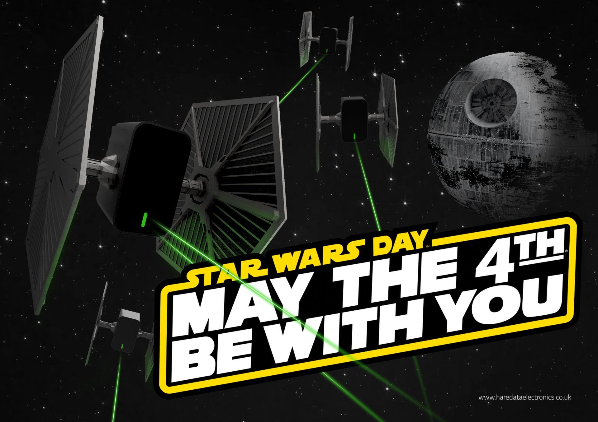 A poster for star wars day that says may the 4th be with you