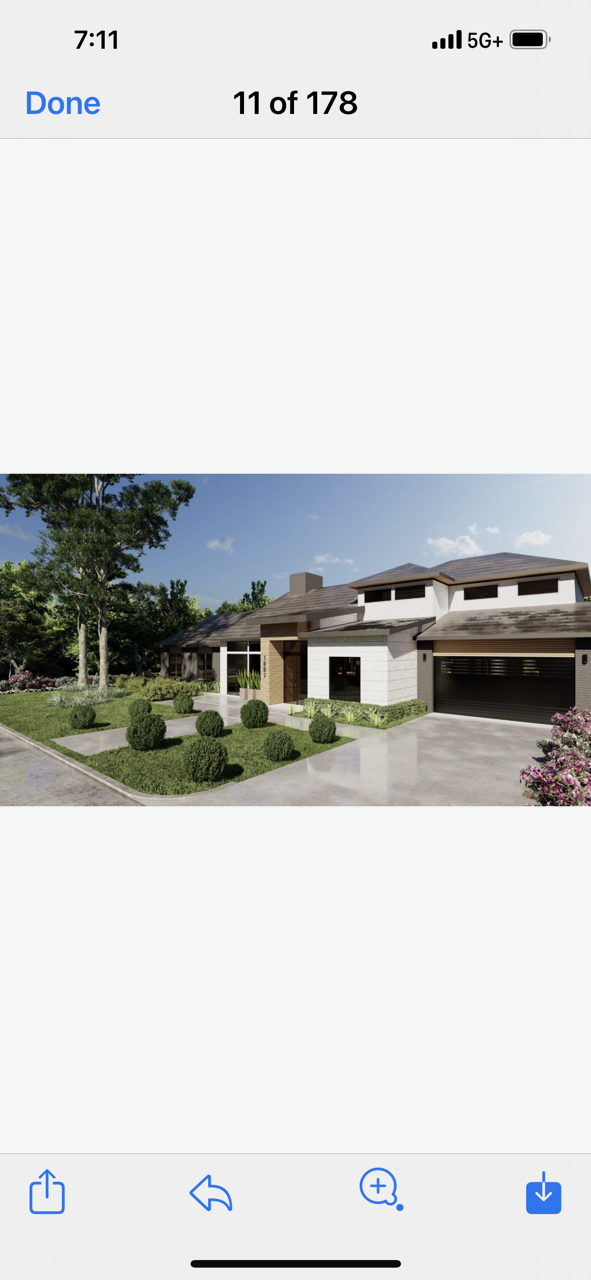 A picture of a house on a cell phone.