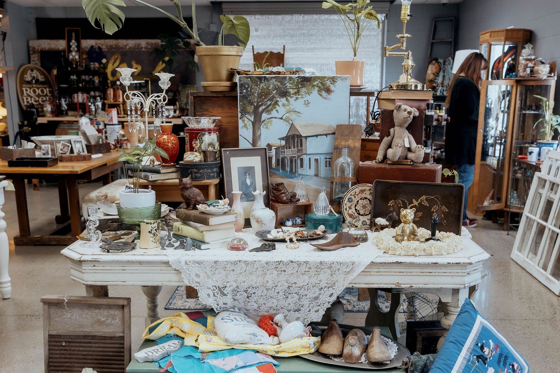 Quality secondhand items displayed at Hopper's Landing Mercantile