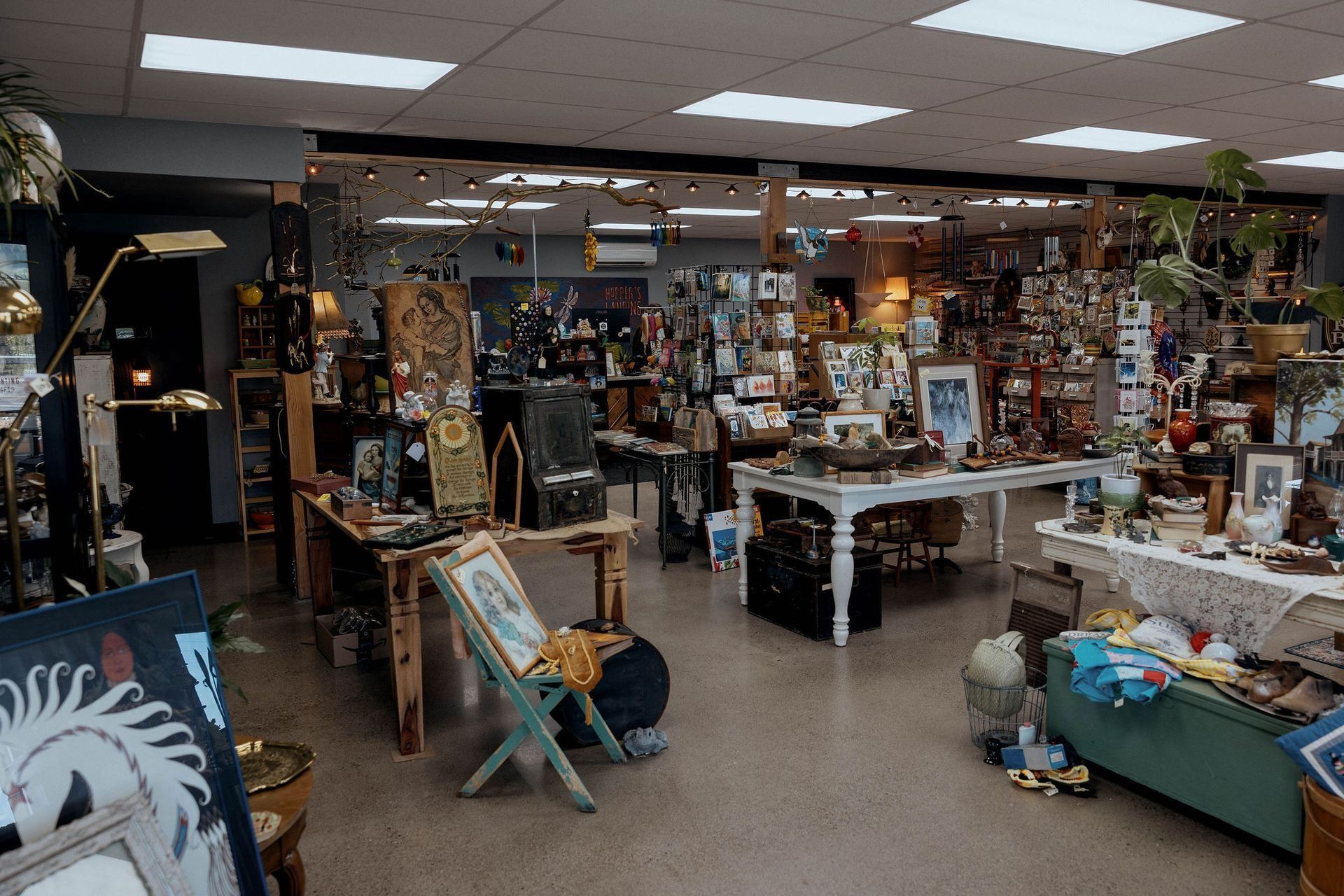 Vintage refurbished furniture display at Hopper's Landing Mercantile in Ashland Oregon