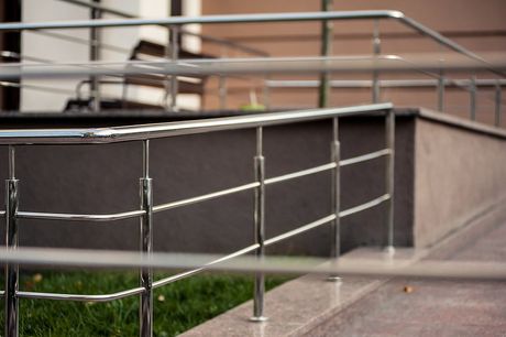 an outdoor stainless handrails