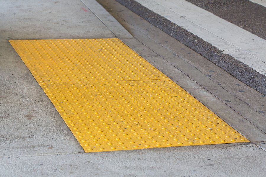 a color yellow tactiles and stair nosing