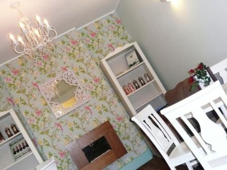 tilted shot of retro style cafe