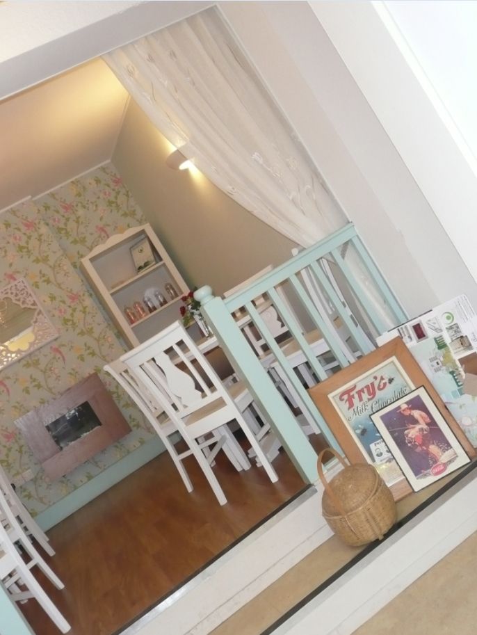 tilted shot of cafe interior