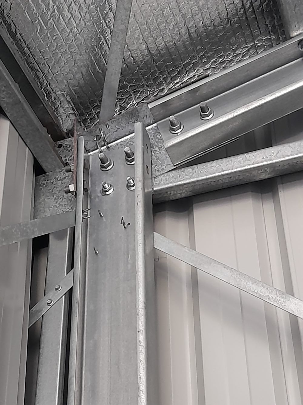 A Close Up Of A Metal Structure In A Building — Whit Coast Sheds in Gregory River, QLD