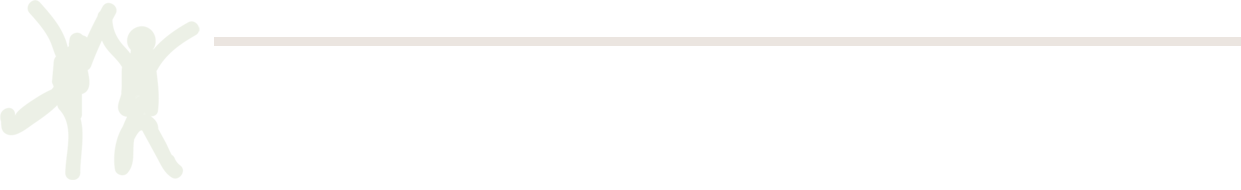 Silhouettes of two people with arms raised in celebration or joy.