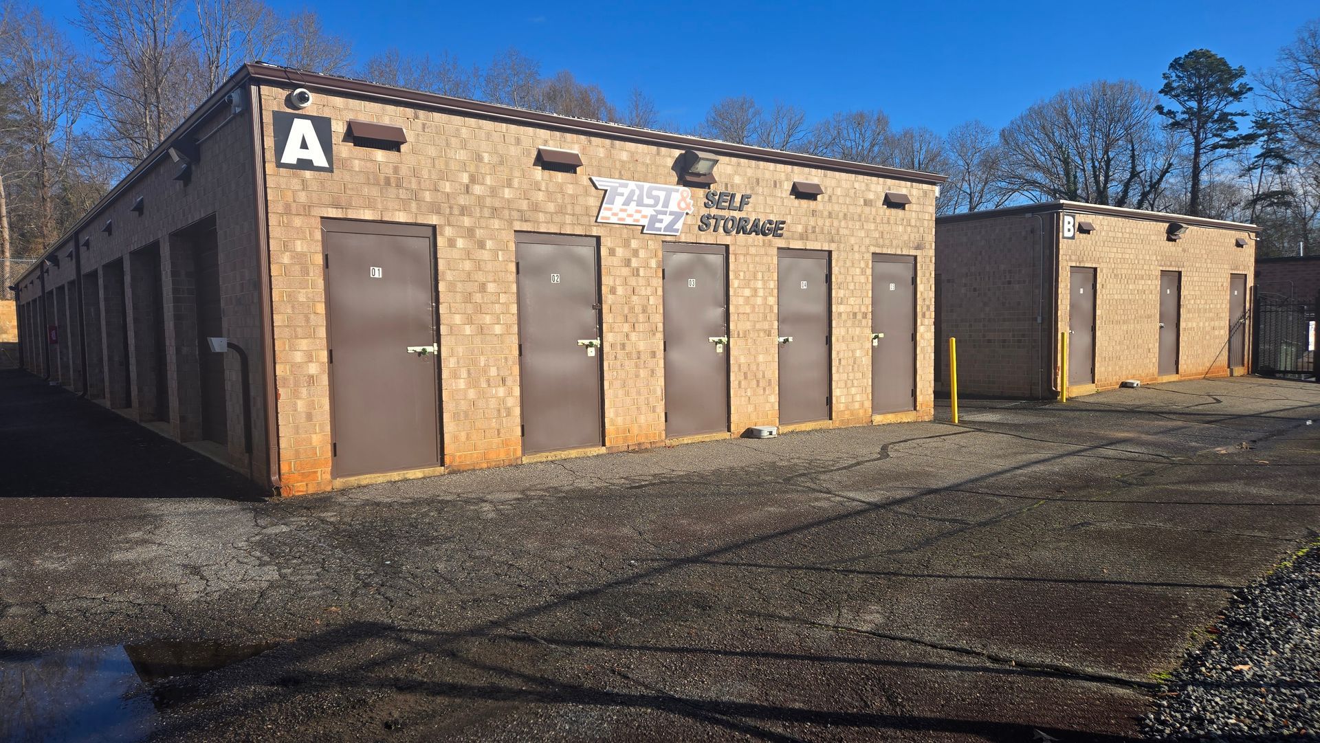 A building with a sign that says a on it