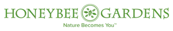 Honeybee Gardens logo with a floral design and the tagline
