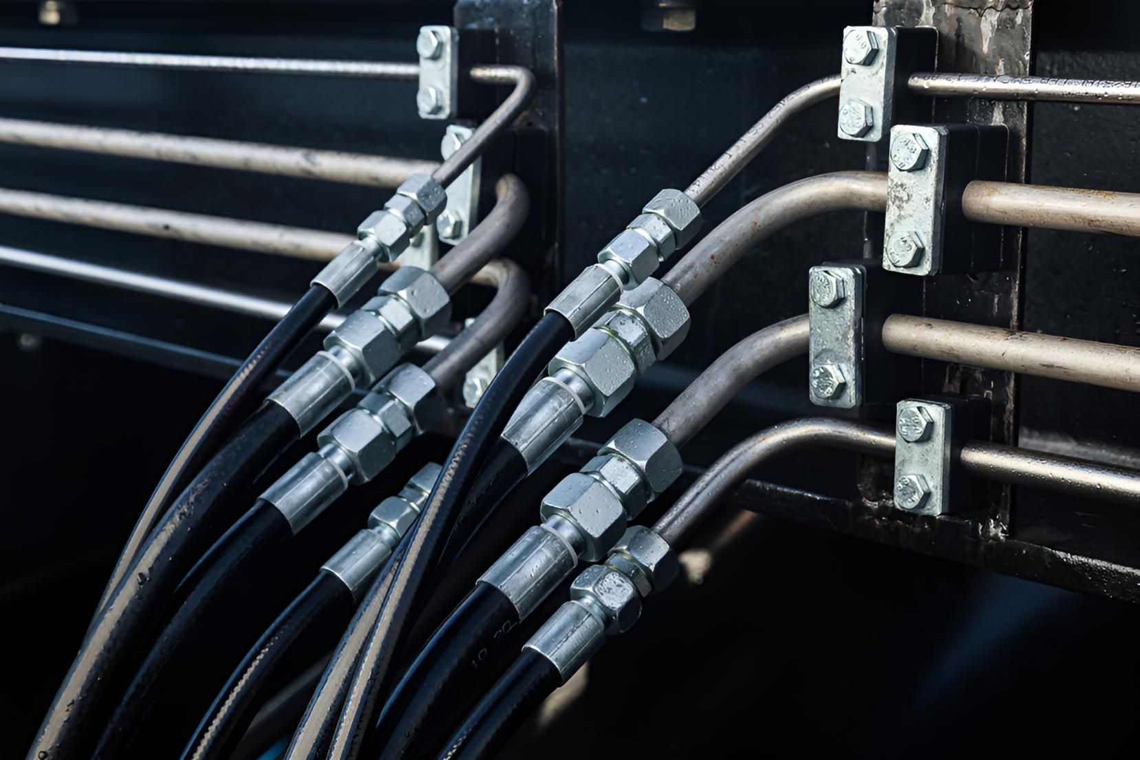 A Bunch Of Hydraulic Hoses — Action Hose & Fitting Solutions In Loganholme, QLD