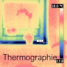 Wärmebild mit Darstellung der Wärmeverteilung; 