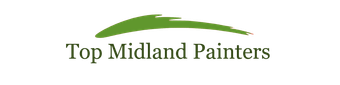Green logo paint brush stroke with the words Top Midland Painters in green below stroke. 