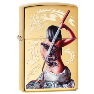 Tattoo lady Zippo Lighter - Sole to Sole - Edgeley - Stockport