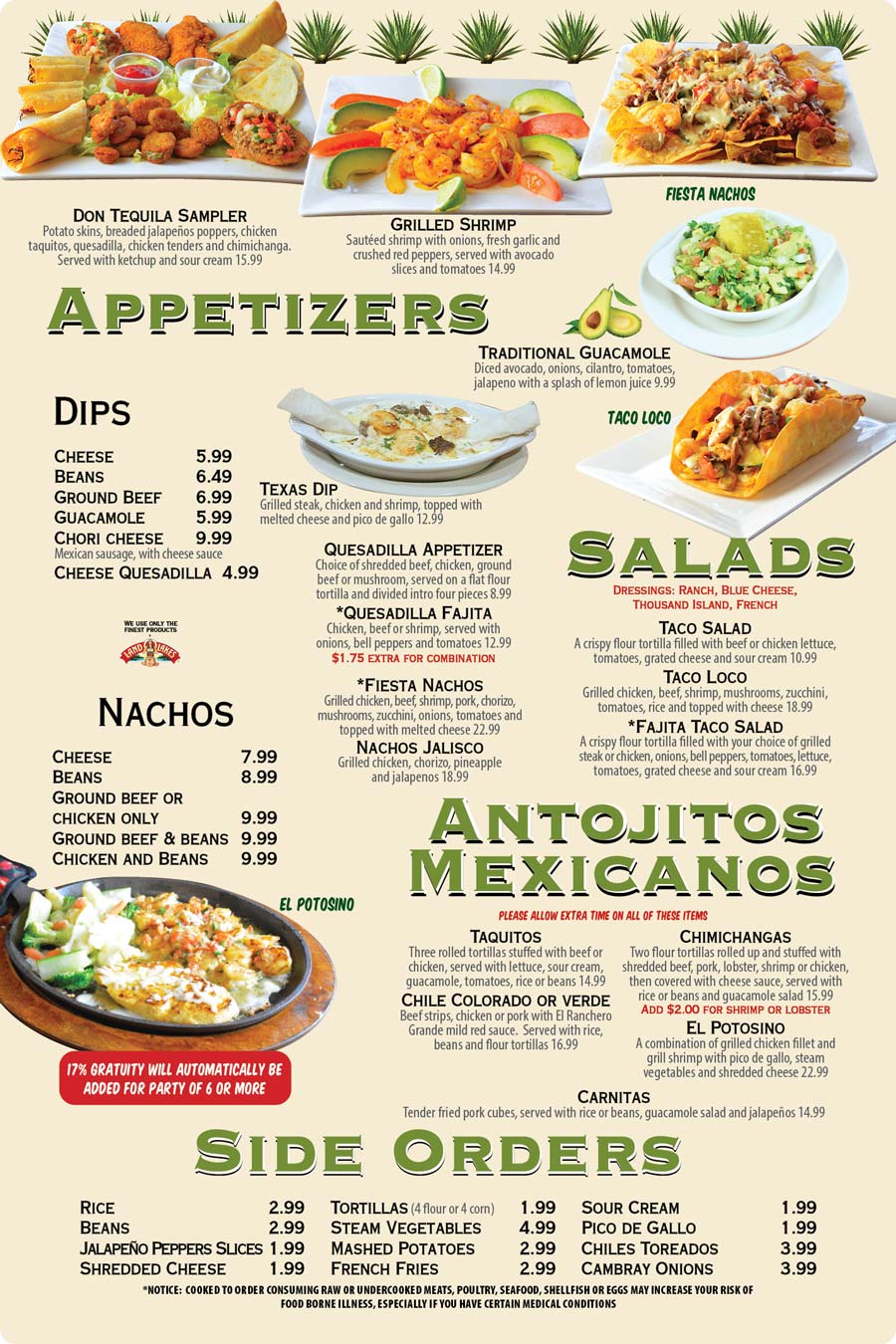 Columbus Ohio Mexican seafood menu