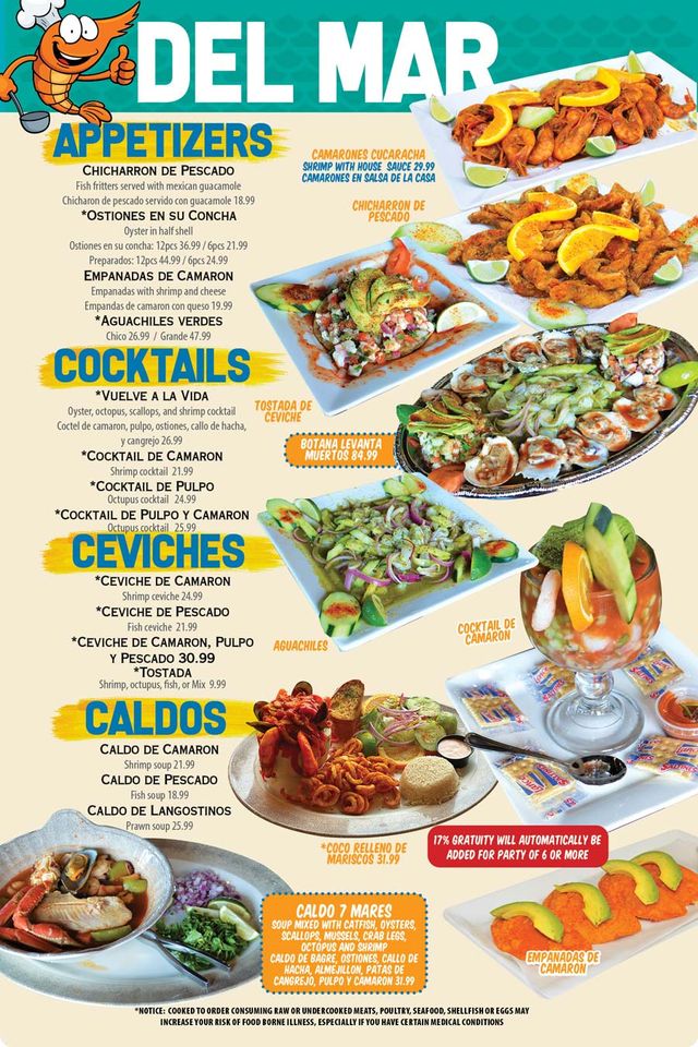 Columbus Ohio Mexican seafood menu