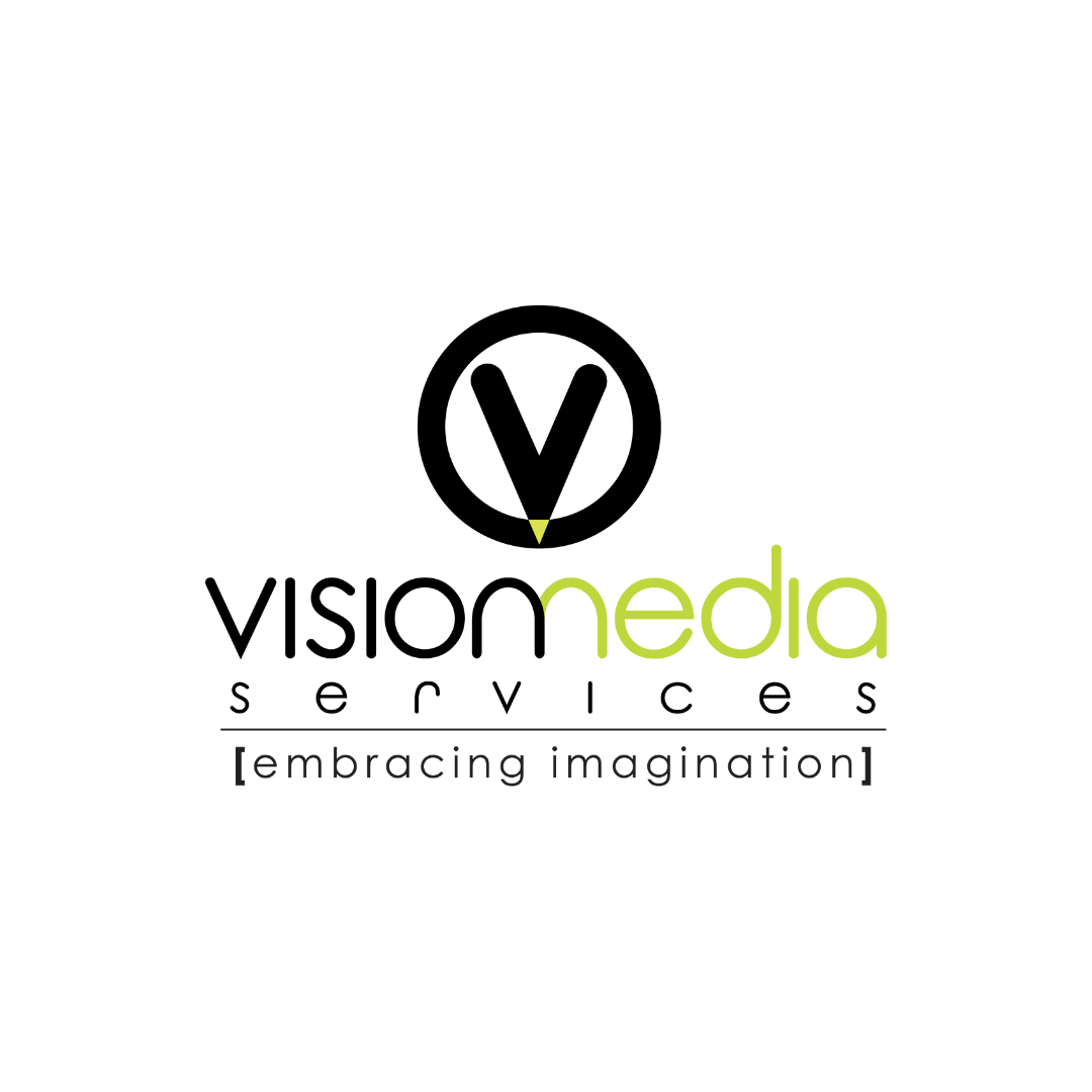 A logo for visionmedia services embracing imagination