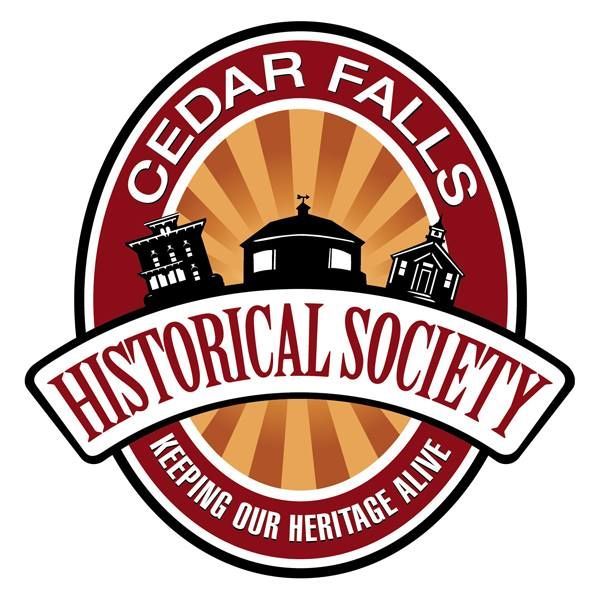 A logo for the cedar falls historical society