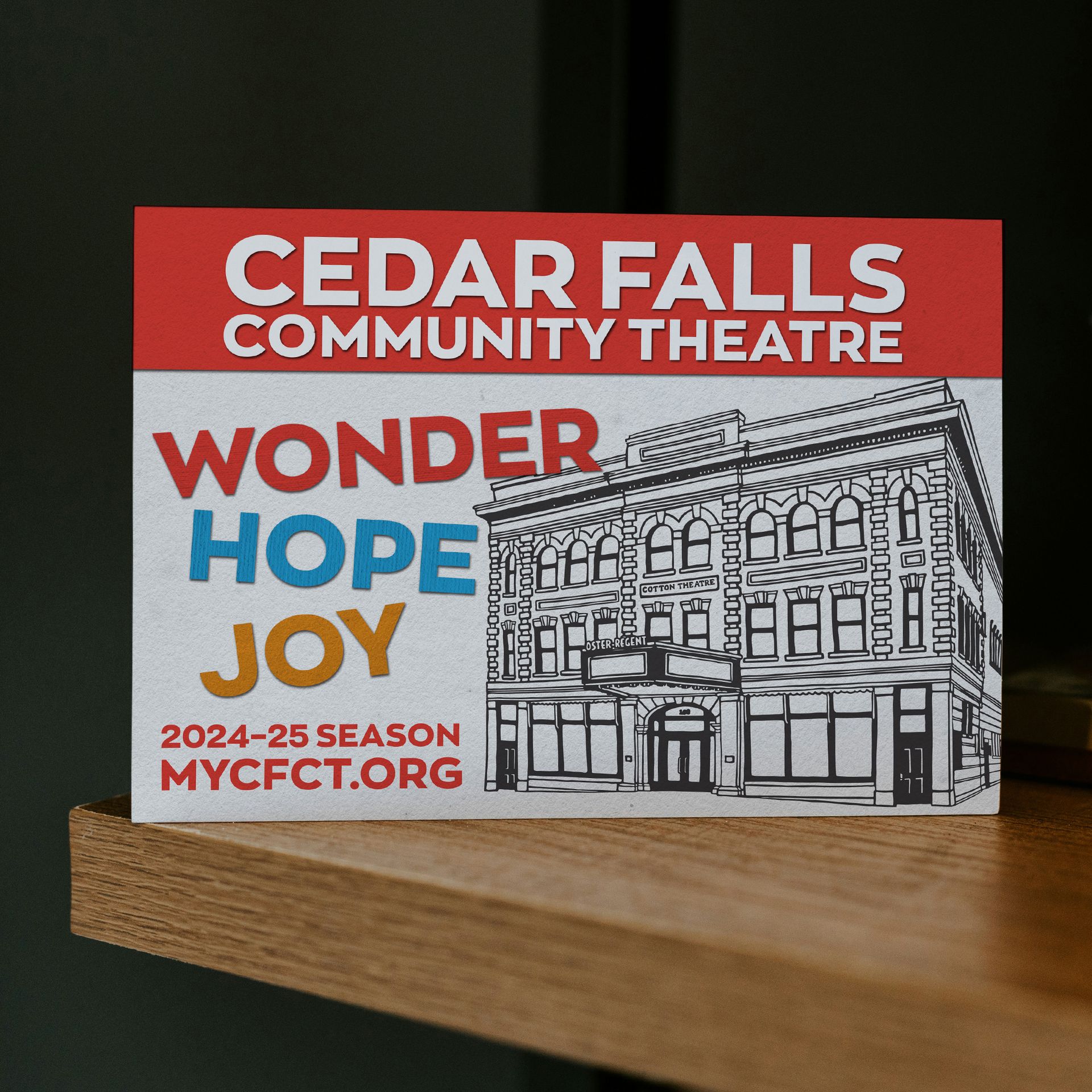 A poster for the cedar falls community theatre