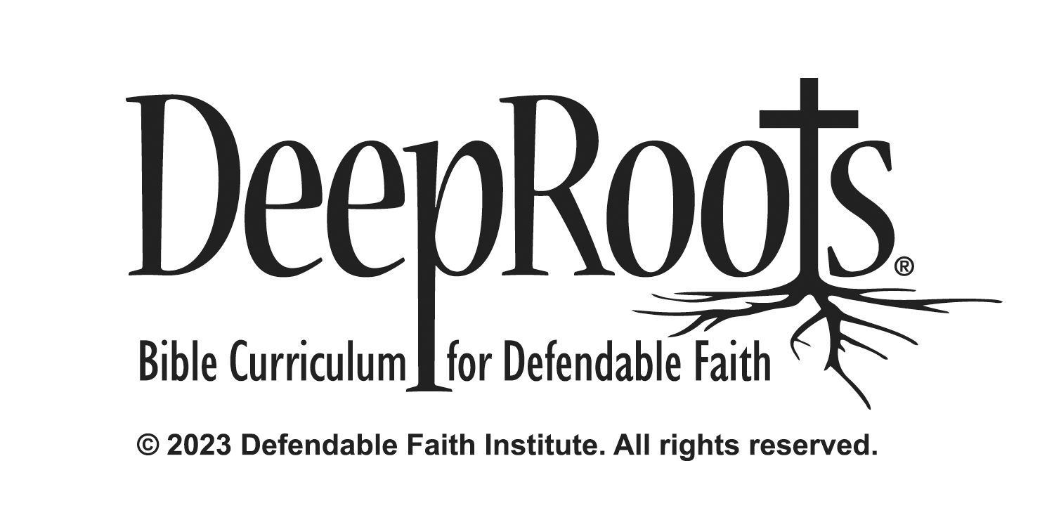 The logo for deeproots bible curriculum for defendable faith