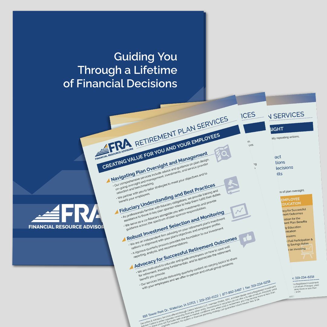 A brochure titled guiding you through a lifetime of financial decisions