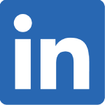 The linkedin logo is a blue square with a white circle in the middle.