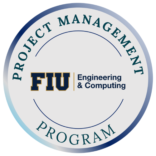 A logo for the fiu engineering and computing project management program