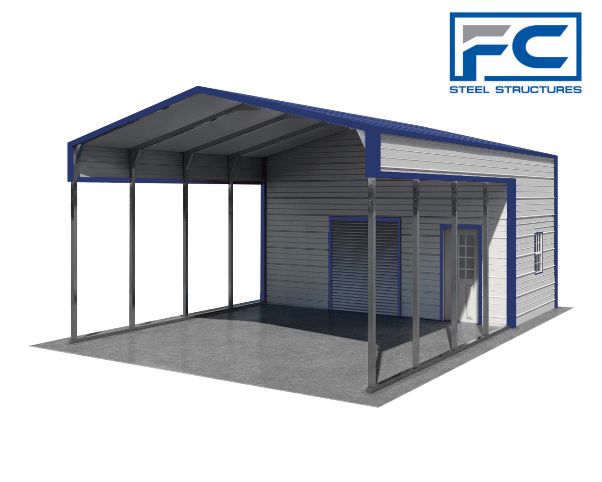 Robust carport: weather-resistant shelter for vehicles.
