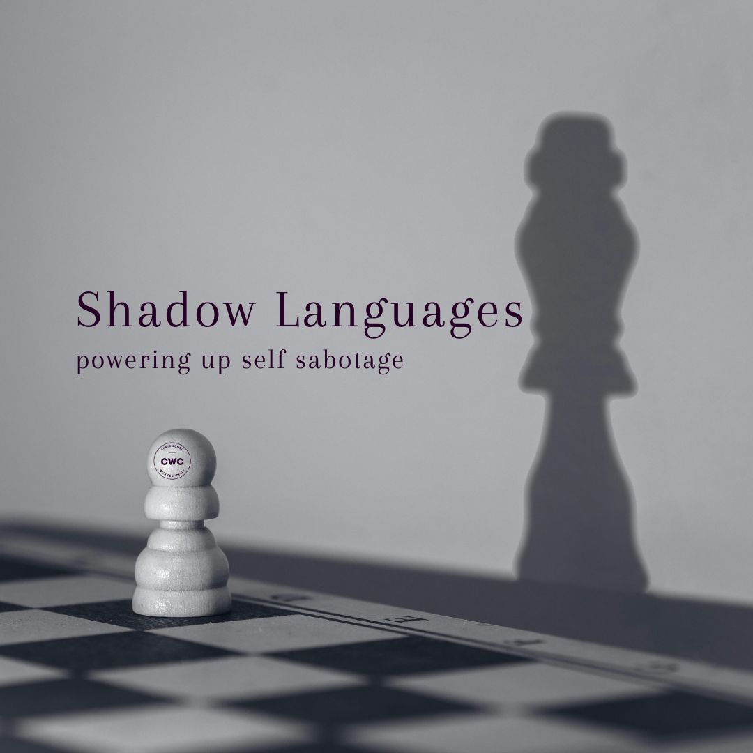 pawn chess piece casting a shadow of the king, in muted colours, to convey shadow language concept