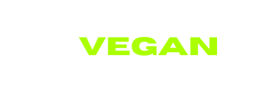 The word vegan is written in green on a white background.