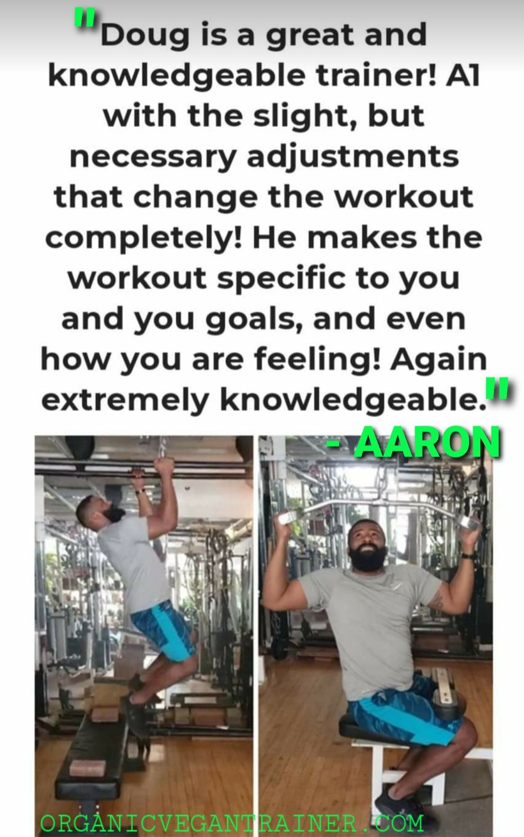 Doug is a great and knowledgeable trainer with the slight , but necessary adjustments that change the workout completely !