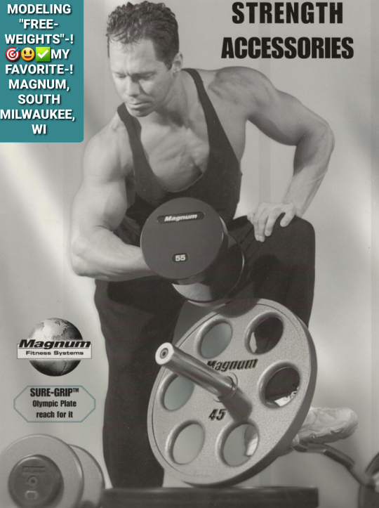 A man is holding a dumbbell in front of a sign that says strength accessories