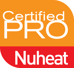 A logo for nvent nuheat is shown on a white background.
