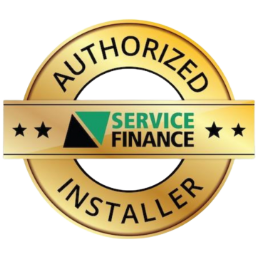 A gold authorized service finance installer logo