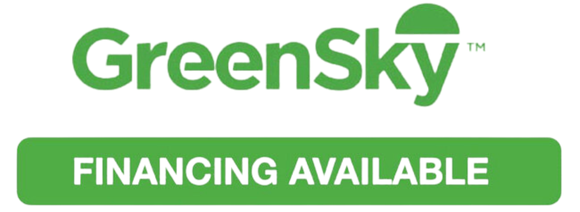A green sky logo that says financing available