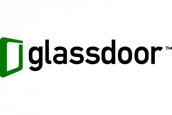 The glassdoor logo is black and green on a white background.