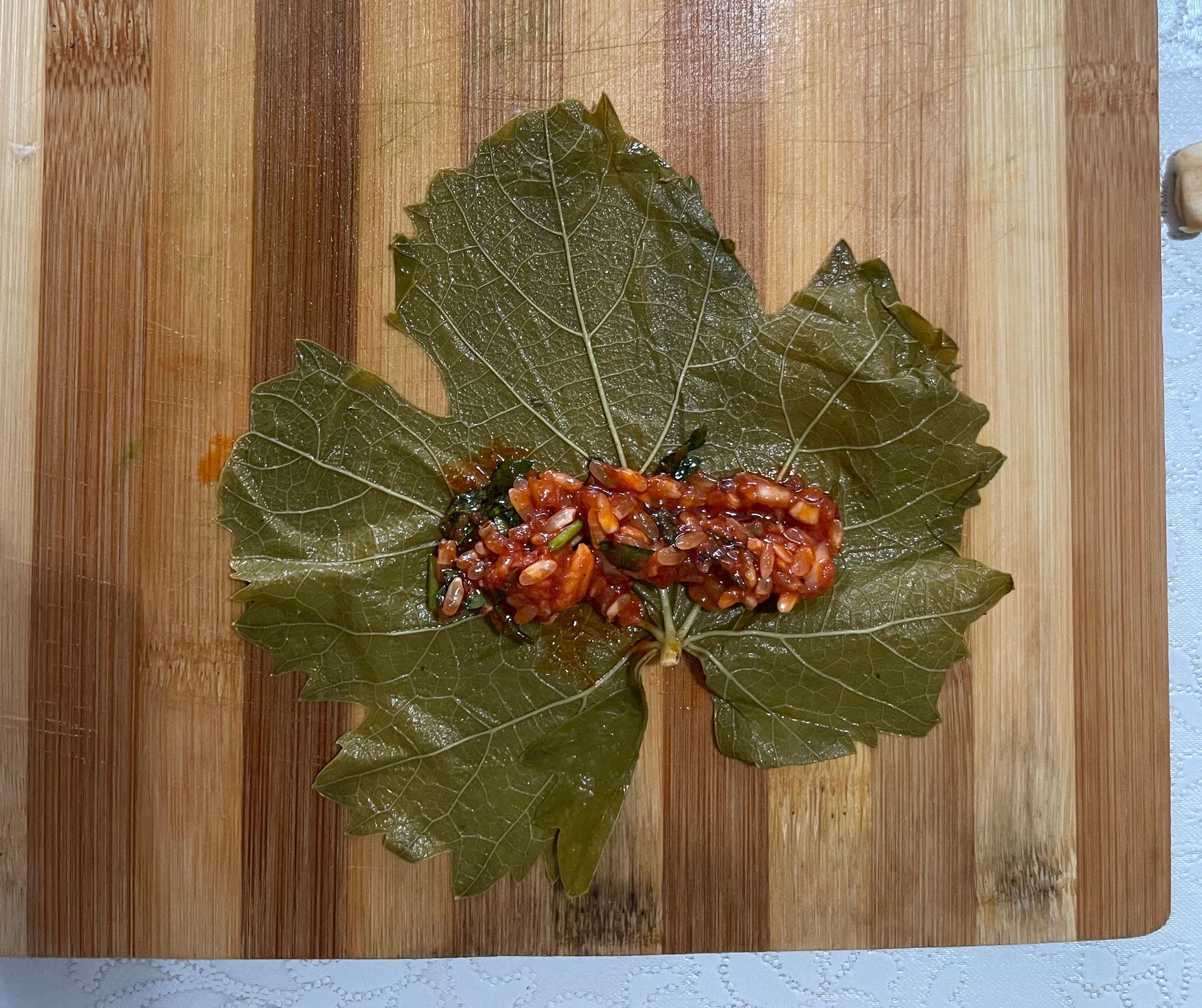 How to roll grape leaves for dolmas