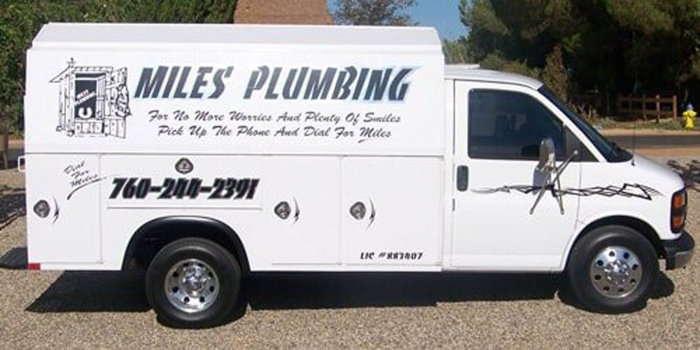 Business White Truck — High Desert Area — Rex Miles Plumbing