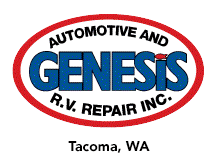 A logo for automotive and genesis r.v. repair inc. in tacoma , wa